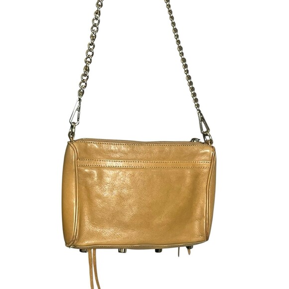 Rebecca Minkoff Tan Leather And Gold Crossbody Hook Closure Mini Mac - Picture 6 of 10